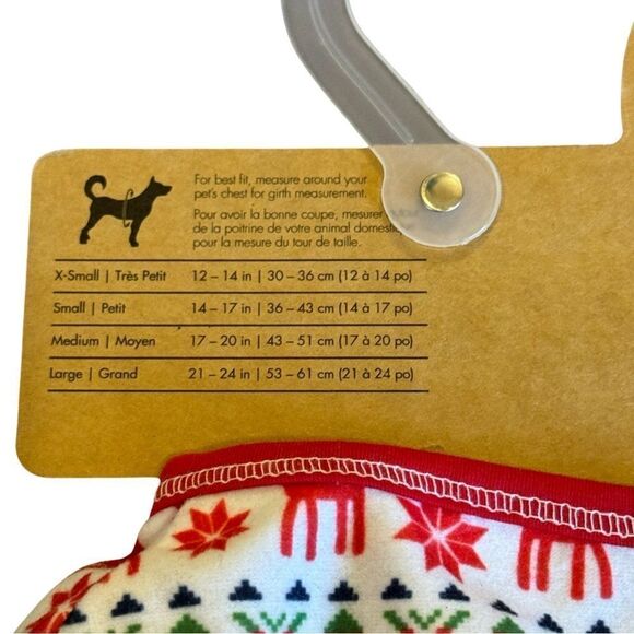 Pup Crew Red & White Reindeer Fairisle Knit Pet Pajamas XS NWT - Picture 5 of 8